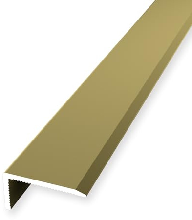 Treppenkantenprofil 10 x 20 x 1000 mm Winkelprofil Aluminium Glatt Ungebohrt Gold Einfasshöhe 0-7.7 mm Küberit