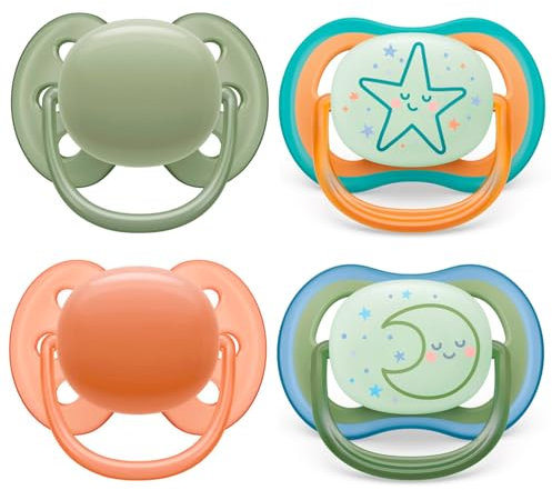 Philips Avent Ultra Soft Day & Ultra Air Night Schnuller 18M+, 4er Pack, weicher und flexibler Schnuller für Babys ab 18 Monaten, BPA-frei, mit Sterilisator-Tragetasche, 18+ Monate