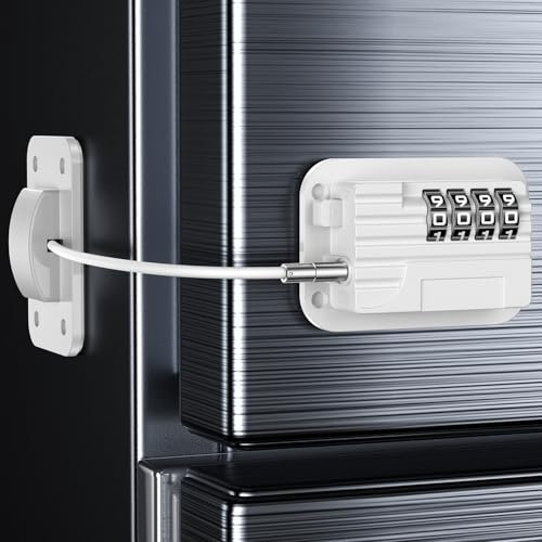 Lucchetto per Frigorifero con Codice, Combinazione di Blocco Frigorifero Bambini Migliorata, Lucchetto per Armadietto con Password per Frigorifero Armadi Porte Finestre Guardaroba (Bianco-1 pezzo)