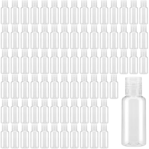 KEILEOHO 80 Botes Rellenables de Viaje Transparentes de 30 ml, con Tapa Abatible, Botellas Pequeñas de Viaje para Rellenar, Recipientes Vacíos para Maquillaje, Muestras