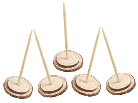 PRETYZOOM Supporti Per Alberi Di Natale in Legno Massello Base Da 6 5 cm Di Per Alberi Finti Set Di 5 Pezzi Estetica Naturale Per Decorazioni Natalizie