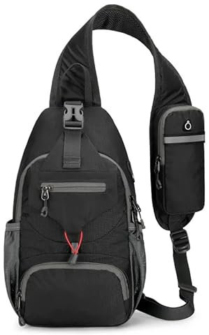 BEY'Z Umhängetasche, tragbar, Uni, Brusttasche, für Reisen, Sport, Wandern, Radfahren, Laufen, Camping, Tagesrucksack, Handytasche, langlebig, Kopfhöreranschluss, reflektierend, leicht, für alle