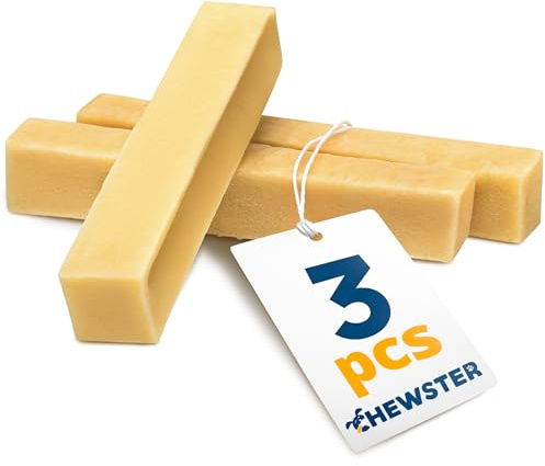 CHEWSTER Käsestangen - Kaukäse Hundeknochen - Kaukäse für Hunde - Langer Kauspaß aus natürlicher Milch – Natürliche Käse-Kauknochen (210 g, M, 3er Pack)