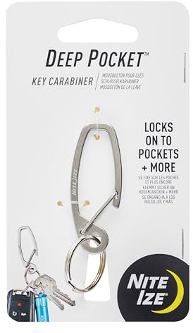 Deep Pocket™ Schlüsselkarabiner, Silber