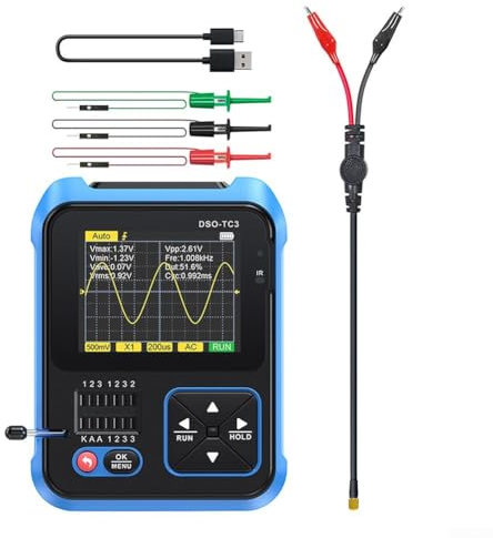 Digitales Oszilloskop DSO TC3 mit eingebautem Funktionsgenerator und Transistor-Testoptionen (Standard)