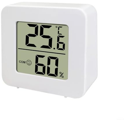 HEIBTENY Mini-Thermohygrometer, Klares LCD-Display, Genaue Messwerte, Einfach Zu Platzieren, Für Kühlschrank, Theke, Wohnzimmer, Kinderzimmer