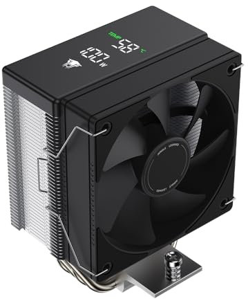 TZMRIT AF400S CPU Kühler mit Display, 10CM 2200RPM 4PIN PWM Lüfter, für Intel LGA 1700/1200/115X/1851, für AMD AM4(AF400S)