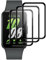 Knrlqim 3 Pièce Verre Trempé pour Samsung Galaxy Fit 3 Smartwatch Protection Écran,9H HD Protecteur D'écranSans Bulles Anti-Rayures 3D Incurvé Couverture Complète pour Samsung Galaxy Fit 3