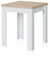 duehome | Mesa Auxiliar Extensible, Mesa Cocina, Acabado en Color Blanco Artik y Roble Canadian, Modelo Giro, Medidas: 67-134 cm (Ancho) x 67 cm (Fondo) x 79 cm (Alto)