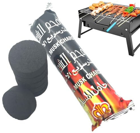 Premium-Grillkohle, natürliche Obstholzkohle für den Grill, Holzkohlebriketts mit geringer Asche, einfach mit Licht herzustellen | Cleaner, längere Brennkohle P