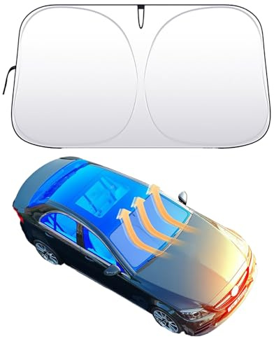 LELYFIT Parasol para el Parabrisas del Coche, Cubierta para el Parabrisas Interior, Protección Solar para el Parabrisas del Coche, Parasol Delantero, Protección contra el Calor，145 * 80CM