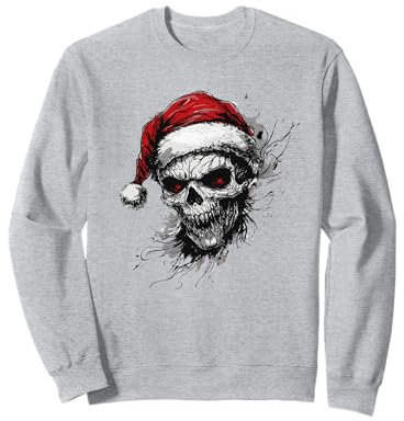 Schädel mit Weihnachtsmütze Sweatshirt