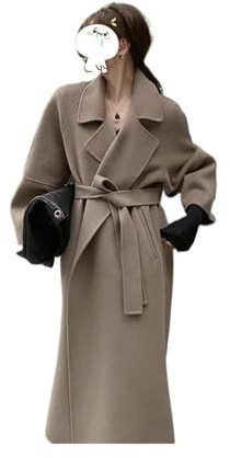UJEDFHV Cappotto Donna Invernale Lana Caldo Cappotto da donna in pura lana, reversibile, con collo grande, in cashmere double face