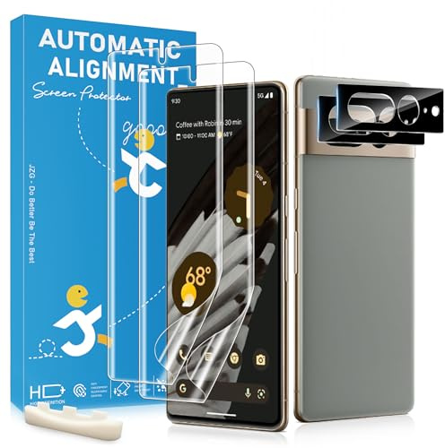 WILLONE 2 Pièce Protection écran pour Google Pixel 7 Pro [Non-Verre], 2 Pièce Verre Trempé d'objectif, Positionneur, Compatible avec d'empreintes, Facile à installer, Ultra-HD, Sans Bulles