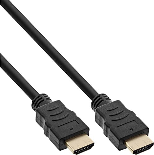 InLine® HDMI Kabel, HDMI-High Speed mit Ethernet, Stecker/Stecker, schwarz/Gold, 3m