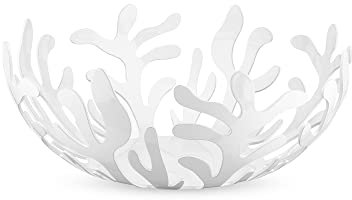 Alessi Mediterraneo - Frutero (25 cm, Acero, Resina epoxi), Color Rosa y Blanco
