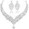EVER FAITH® österreichischen Kristall V-Form Halskette Ohrring Schmuck Set - klar-Silber-Ton N01911-9