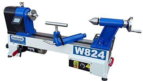 Charnwood W824 Midi Tornio per legno, da banco, velocità variabile, 30,5 x 35,6 cm