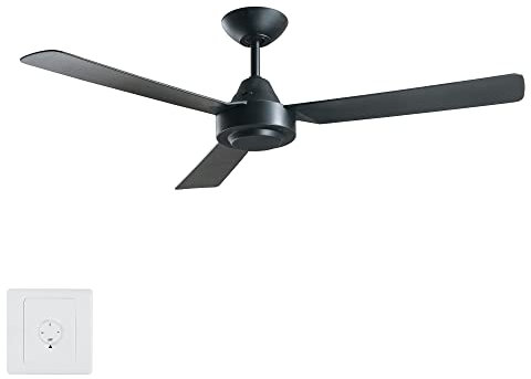 Bayside Deckenventilator Calypso, Ventilator mit 3 Flügeln Ø 122 cm, inkl. Wandsteuerung, Deckenlüfter für Innen und Außen