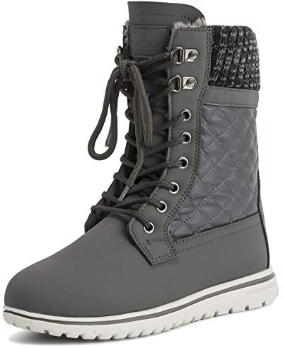 Polar Boot Damen Gesteppt Kurz Schnee Winter Kunstpelz Warm Dauerhaft Wasserdicht Stiefel - 6 - GRE39 AYC0529