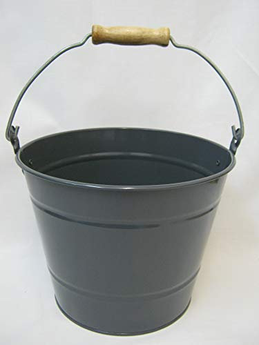 Hearth And Home Small Metal Dark Grey Painted Kindling Coal Bucket HH160