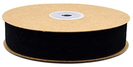 Egurs Samtband 10 Meter/Rollen 25mm Dekoband Geschenkband aus Samt Schleifenband zum Deko Zierborte Borte Band Schmuckband DIY Crafts Dekoration Samtborte Schwarz 25mm