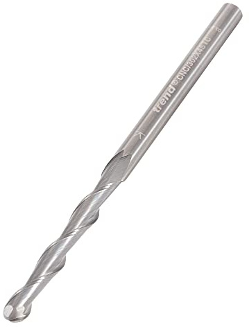 Trend CNC Bullnose Spiral Up-Cut Router Cutter, 4mm Shank, 4mm Cut Dia | Solid Tungsten Carbide For Precision CNC Routing, With 4mm Cut Diameter And 32mm Cut Length, CNC/302X4STC