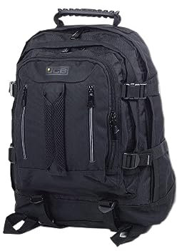 JCB - Loadall Backpack Travel Bag - Work Rucksack Adjustable Straps Perfect as Under Seat Bag for Travel - Multi Pocket Casual Backpacks - 30L Black