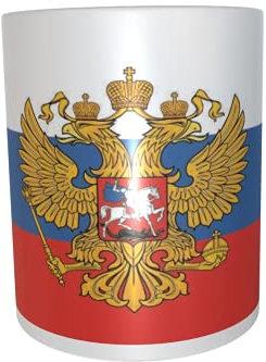 U24 Tasse Kaffeebecher Mug Cup Flagge Russland mit Adler