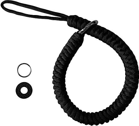 Aocar Adjustable Camera Wrist Strap, Soft Comfortable Hand Grip Paracord Woven Wristband (Black), L
