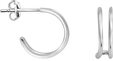 SOFIA MILANI - Damen Ohrringe 925 Silber - Gedoppelte Steck Creole - E1516