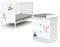 WEBABY – Duo aus weißem Panda-Babybett und Kommode ALBA | 60x120 Bett | Verstellbarer Lattenrost in 3 Höhen | Kommode mit 3 Schubladen | Abnehmbarer Wickeltisch inklusive