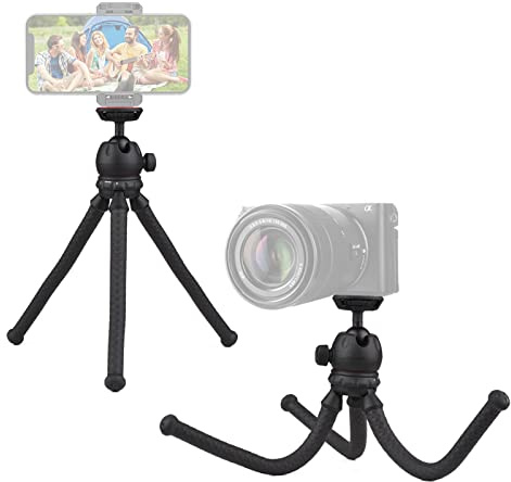 Andoer Flexibles Octopus-Stativ Soft Tube Desktop-Stativ mit 2 Höhenverstellbare 1/4-Zoll-Schraube für Kamera-Camcorder-Smartphone-Videoleuchte, 2 kg Tragfähigkeit