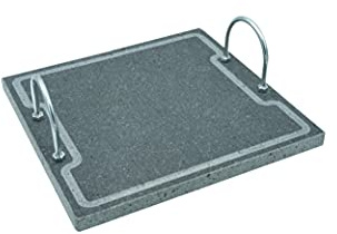 Grillpfanne mit Griffen _ LAVA GRILL PLUS_ Lavastein des Vulkans Ätna, natürliche Antihaftbeschichtung für Backofen und Grill, Fleisch, Fisch, Gemüse und Pizza (S 30 x 30 x 2 cm)