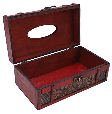 porta fazzoletti in stile antiquariato, Scatola porta fazzoletti vintage in legno, elegante tovagliolo di carta, Porta Tovaglioli Rettangolare, decorativi porta asciugamani di carta per Casa