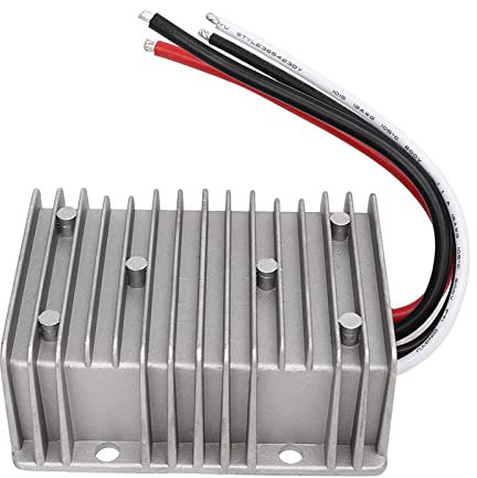 Gleichstrom-Spannungs Wandler KIMISS 25A 345W Gleichstrom-Untersetzer DC 8V-40V Bis 13,8 V Regler-Transformator-Modul für Autoschiff Yacht-Eisenbahn-Luftfahrt (Aluminium, Silikon)