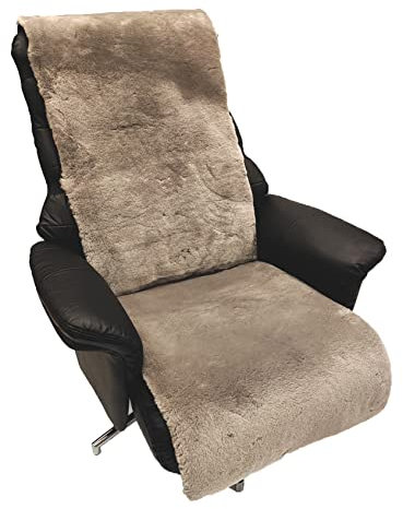 Leibersperger Sesselschoner Lammfell Premium Sesselauflage Relax, Sesselschutz - Breite 50 cm (Grau, Länge 160 cm)