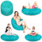 PATCH HOME Sitzsack 2 in 1 Sitzkissen Bodenkissen für Erwachsene & Kinder - Gaming mit Füllung Kissen Sessel BeanBag (Türkis, Ø 155cm)