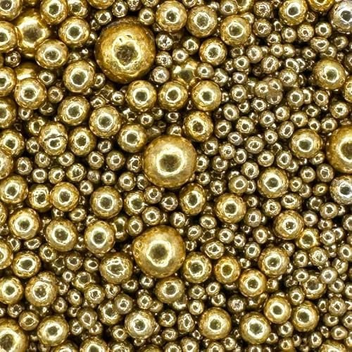 A Pinch Of - Pearls Mix - High Shine Metallic Gold Sprinkles for Cakes - 30g Edible Cake Decorations for Weddings - Shimmer Ball & Edible Pearls Cake Sprinkles for Weddings, Christenings & Parties