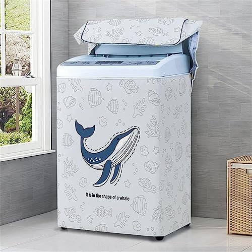Odot Copertura Lavatrice per asciugatrice, Coprilavatrice per Lavatrice a Carica Dall'alto Interni Esterni Impermeabile Antipolvere Resistente Fodera per Lavatrice (S (4.5-5.5kg),Balena)