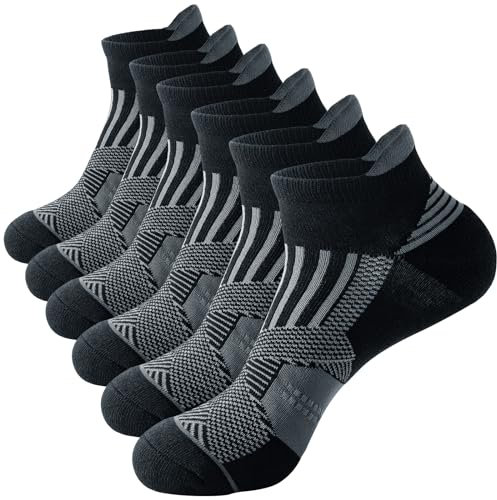 Niofind Chaussettes Basses Courte Homme Femme, Lot de 6 Paires Soquettes Homme Sport, Chaussettes Coton Respirant et Anti-transpiration pour Running, Travail, Randonnées, 43-46