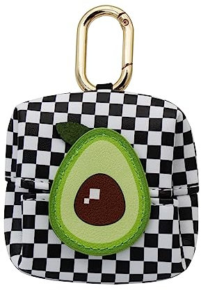 WisePoint Obst-geformte Münze Geldbeutel, Faltbare PU Leder Münzbeutel Mini Geldbörs für Frauen und Mädchen, Niedliche Portemonnaie Täschchen mit Schlüsselanhänger und Snap (Avocado)