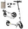 Bueuwe Big Wheel Scooter Tretroller Erwachsene 150 kg Tragkraft, City Roller für Erwachsene, Roller Kinder 10 Jahre, Cityroller mit Handbremse und Stoßdämpfer, 4 Höhenverstellbar, Weiß