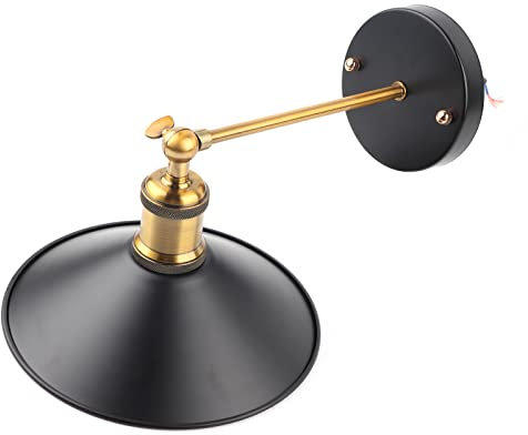 Verstellbare Vintage-Wandleuchte Mit Schwenkarm, Faltbar, Schwarze Wandleuchte, Mit Kabel Einsteckbar, Industrielle Wandleuchte, Zum Einstecken Oder Festverdrahten, E27, Retro-Wandlampenfassung Mit Sc