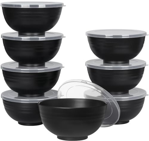Greentainer Schüssel 24 OZ Müslischalen mit Deckel/Salatschalen, 8er 710ml Unbreakable Cereal Bowls|Obstschale, Suppenschüssel für Kinder und Erwachesene|Leicht & Bruchsicher
