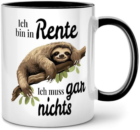 Seness Ich bin in Rente ich muss gar nichts nix Tasse mit Spruch, Ruhestand Geschenk für Anfänger, Rentner Geschenk Mann Frau, Rente Geschenke, Rente 2024, Renteneintritt, Abschiedsgeschenk Kollegen