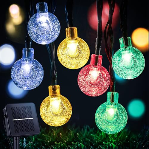 STANBOW Solar Lichterkette Aussen, 9M 60LED Lichterkette Outdoor, 8 Modes IP65 Lichterkette Solar Außen Wetterfest für Garten, Camping, Hochzeit, Party, Balkon (Bunt)