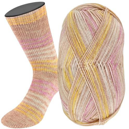 LANA GROSSA Meilenweit 100 Merino extrafine Luna | Hochwertiges Sockengarn, waschmaschinenfest | Handstrickgarn aus 75% Schurwolle & 25% Polyamid | 100g Wolle, Stricken & Häkeln | 420m Garn FB4111