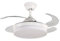 VENTILADOR APP MOVIL FACIL MONTAJE EN TECHO DC LED ATENUABLE RETRACTIL 4 ASPAS - Opción Sin Pitido, Temporizador, Control Invierno Verano, 3 Tonos, Modo Brisa, Bajo consumo (Blanco, 91D)
