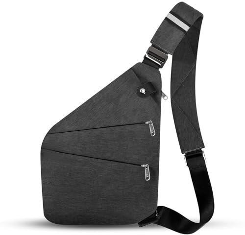Anti-Diebstahl-Umhängetasche, Anti-Diebstahl-Reisetasche für Damen und Herren, Schultertasche für Reisen, Sport, Arbeit, Dunkelgrau-1